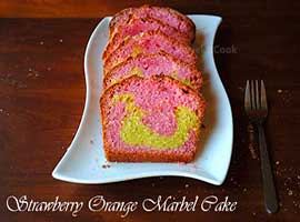 Strawberry Orange Marbel Cake