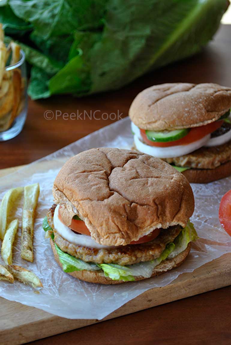 Homemade Spicy Indian Style Chicken Burger Recipe