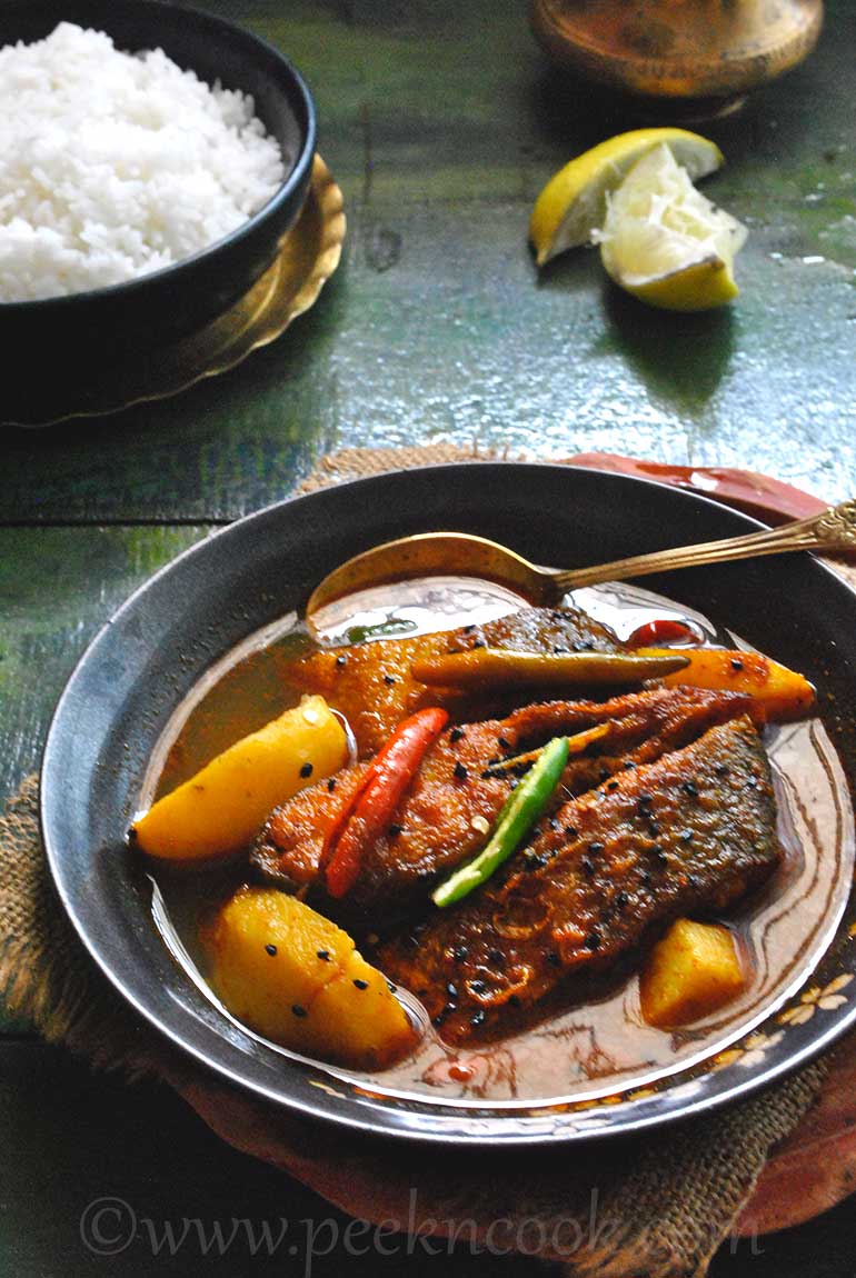 Foli Macher Jhol or Bronze Feather Back Fish curry