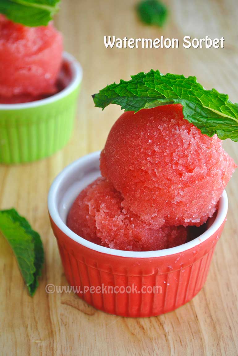 Watermelon Sorbet Without Ice-cream Maker