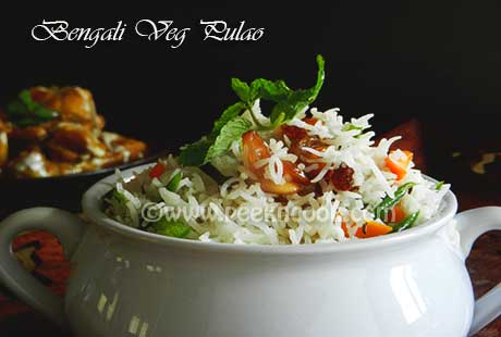 Bengali Ghee Bhat/Bengali Sweet Vegetable Polao/Pulao